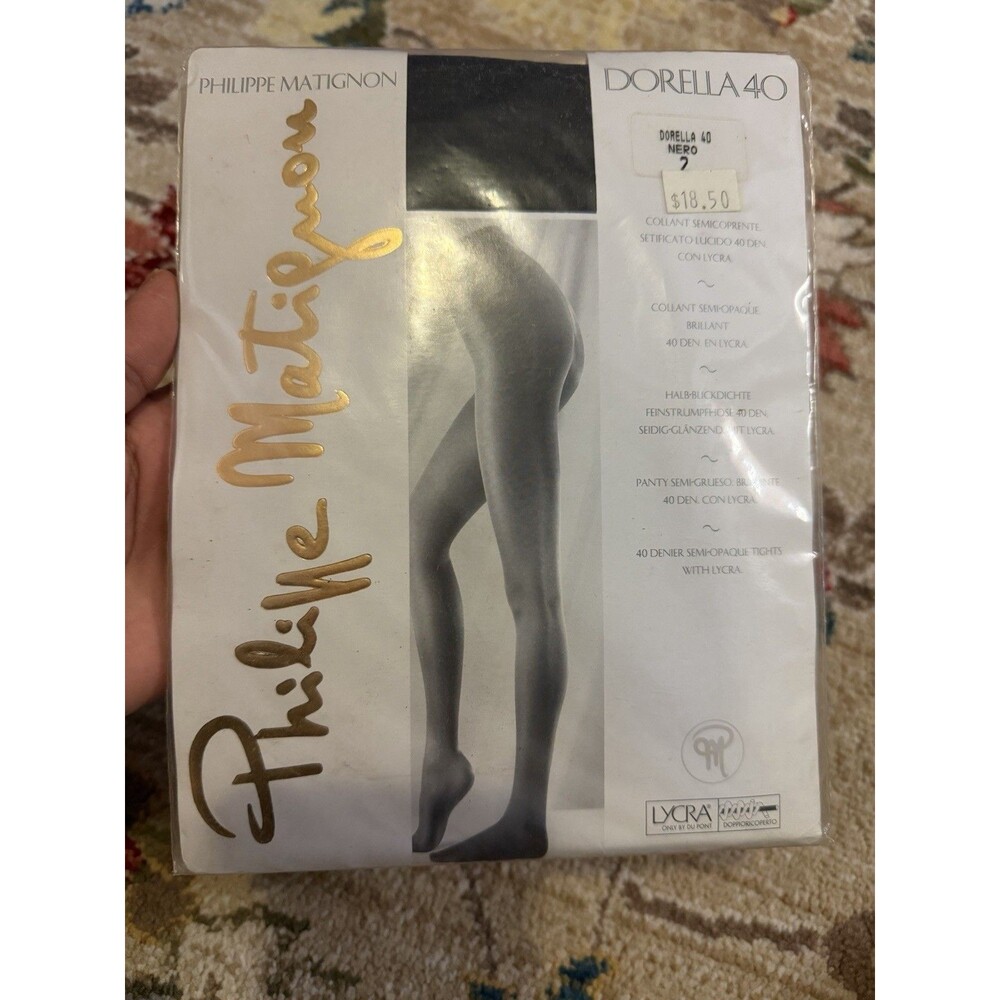 Pantyhose New Phillippe Magtingon Forella 40 Nero 2 Fashion Hosiery Nylon